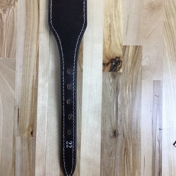 Madcow genuine leather contemporary country vibe dog collar handmade black red - Picture 10 of 14